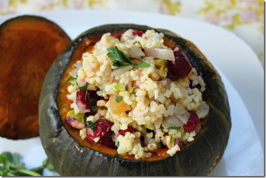 Cranberry, Pistachio and Apricot Stuffed Pumpkin (4)
